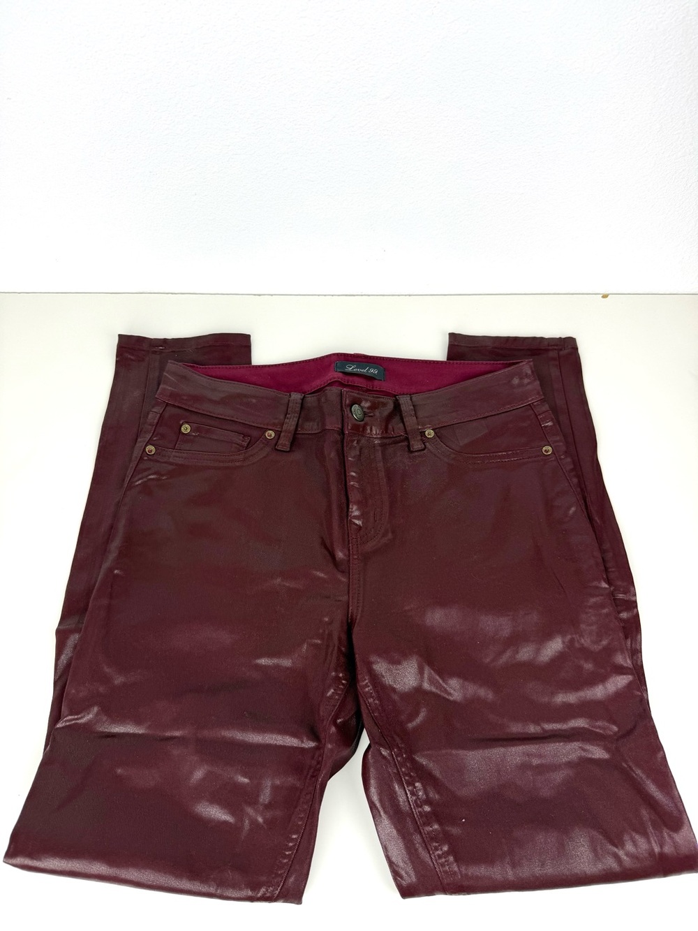Level 99 Burgundy Coated Jeans 29/8